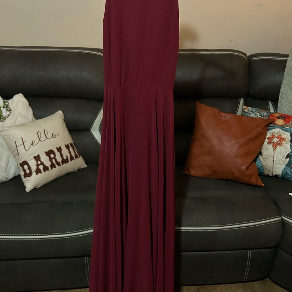 Lulu's Red Chiffon Dress with beautiful back design